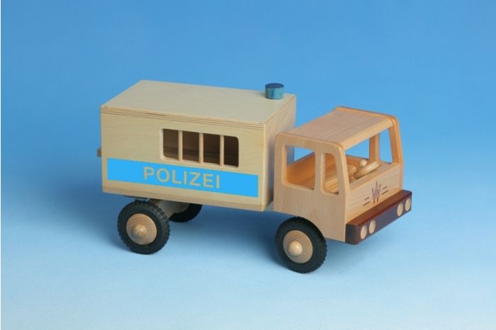LKW Polizei aus Holz - Werdauer Holzspielzeug