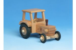 Traktor mit Dach aus Holz