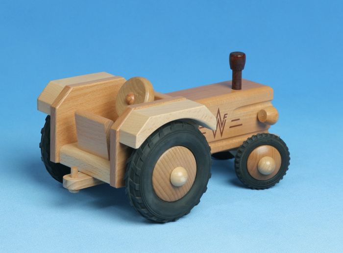 Traktor ohne Dach aus Holz - Werdauer Holzspielzeug